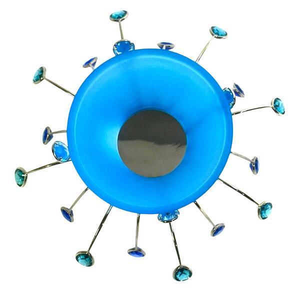 Swarovski Yasmine Hurel 'Crystal Jewels' Signed Sapphire Crystals Tea Light-Rare - Picture 3 of 8